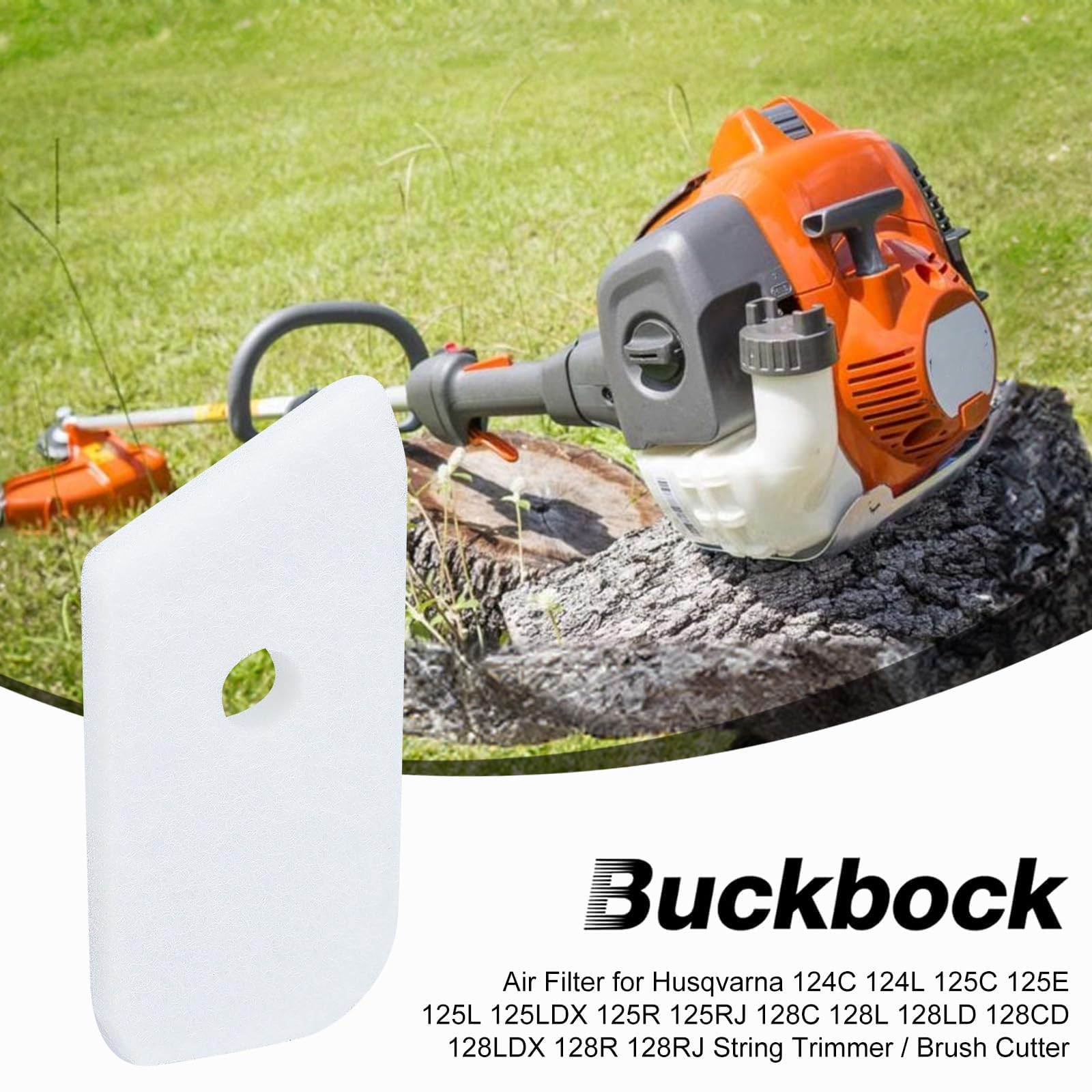 Buckbock air-filter close-up showing dense filtration media for cleaner intake.