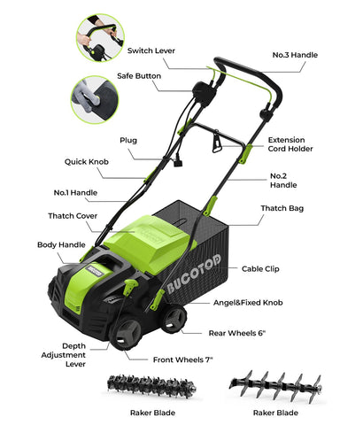 BUCOTOD corded design delivers steady power during lawn work.