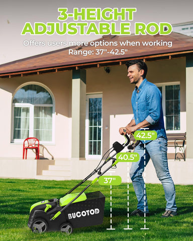 BUCOTOD ergonomic height-adjustable rod supports comfortable use.