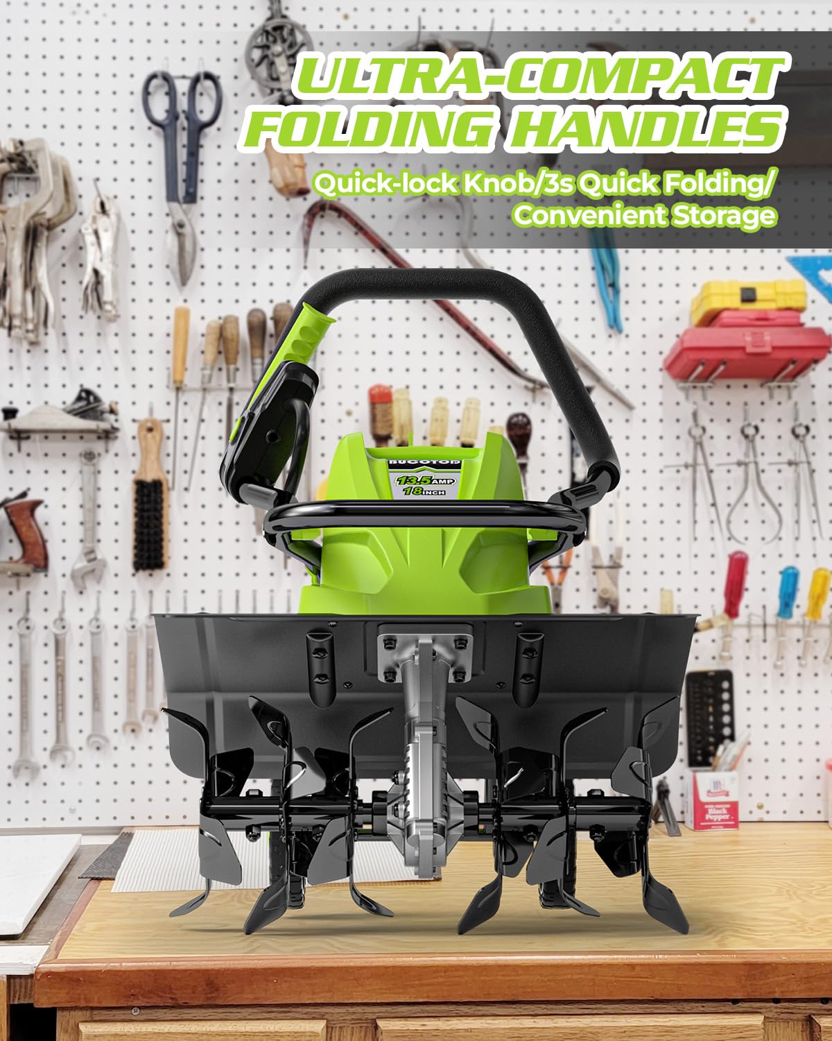 BUCOTOD foldable handle enables easy storage and transport