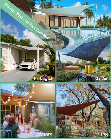 Budoni outdoor shade setup for patios and gardens.