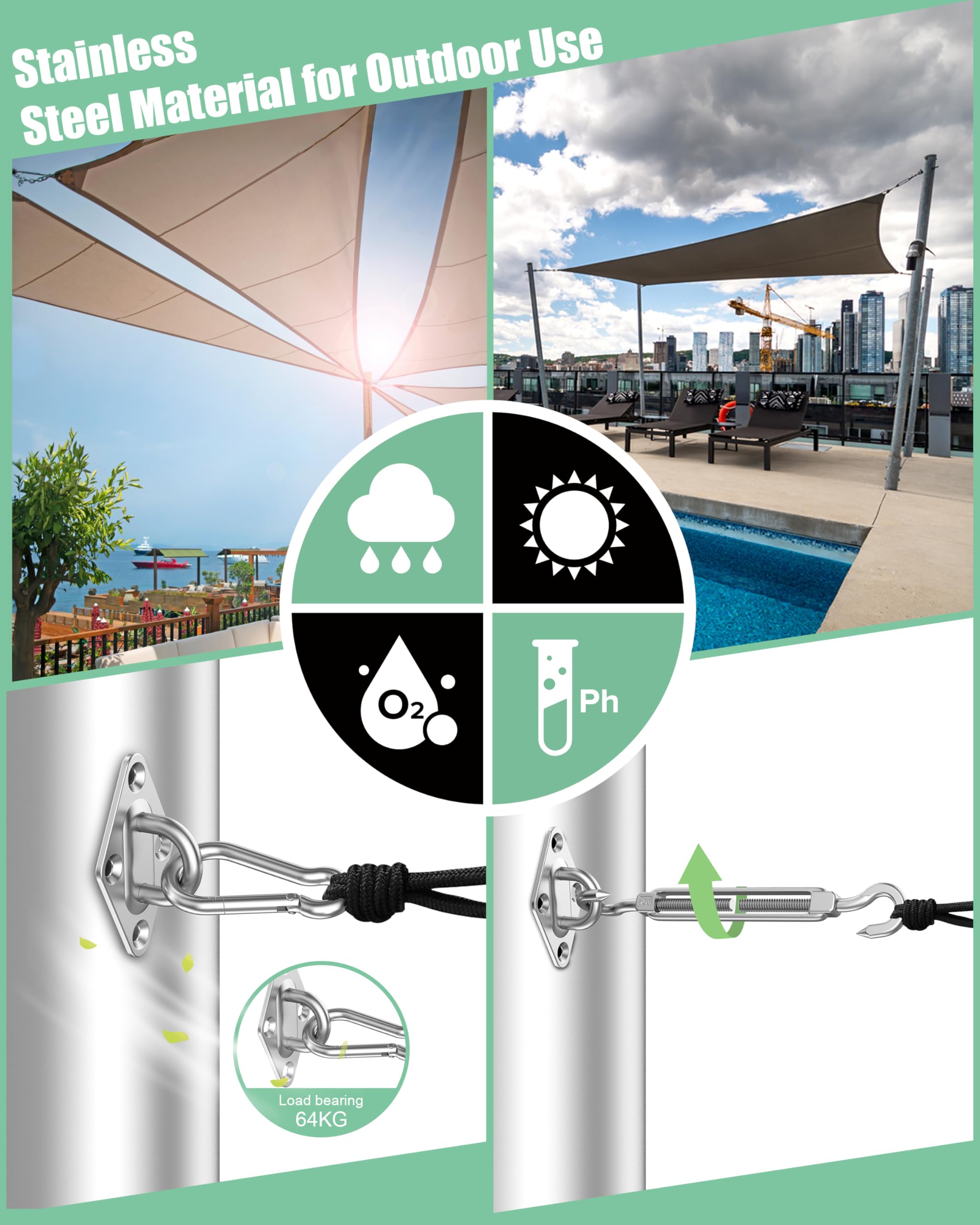 Budoni screws and plastic expansions provide versatile, sturdy anchoring options.
