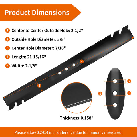 Budrash 108-9764-03 replacement blade for Toro 22 Recycler — side view highlights solid metal build.