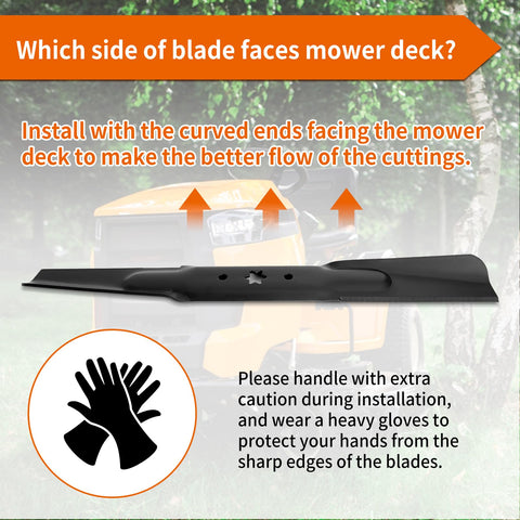 Budrash blades with 6-point star holes ensure proper spindle fit.