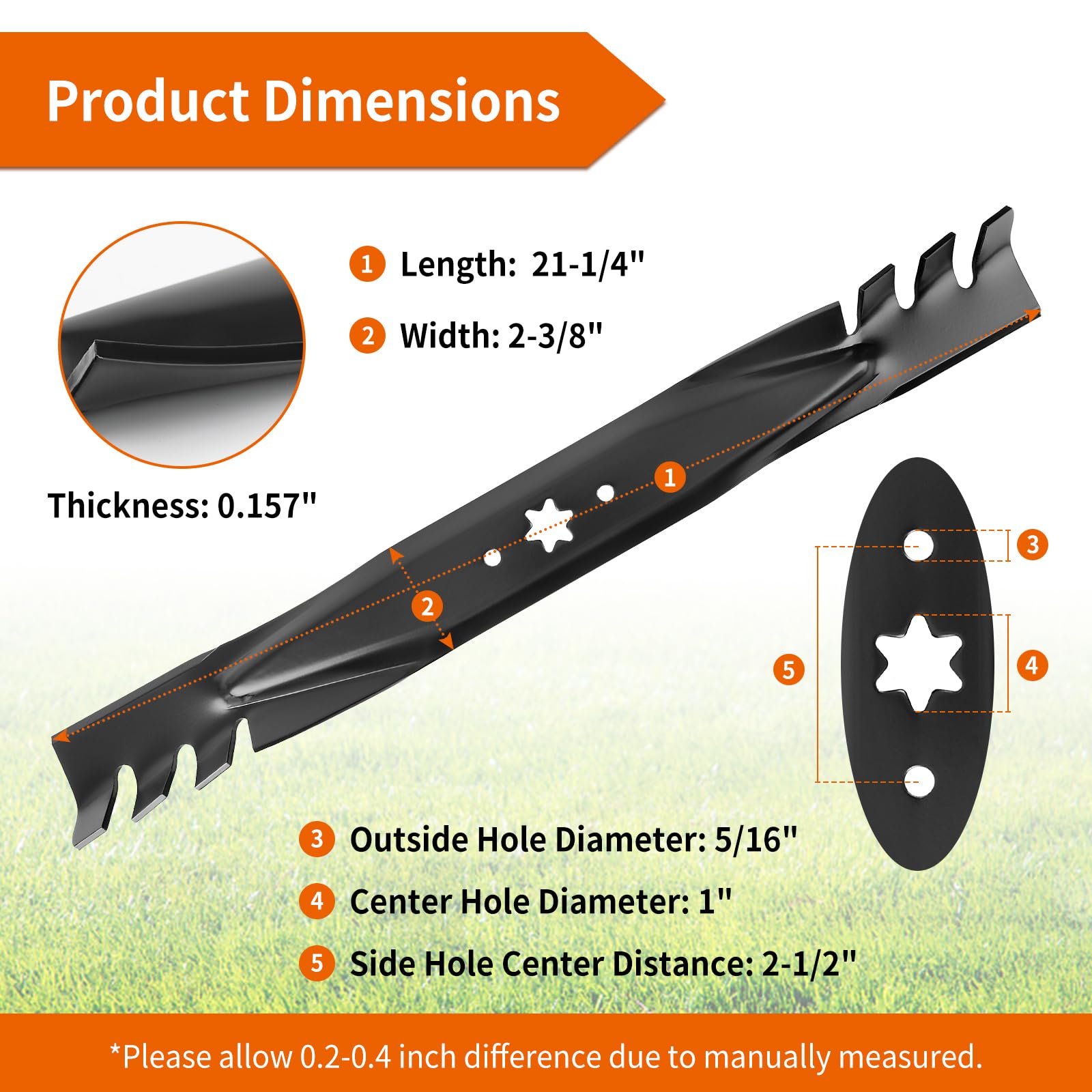 Budrash 742-0616A gator mulching blades improve mulching performance on 42-inch decks