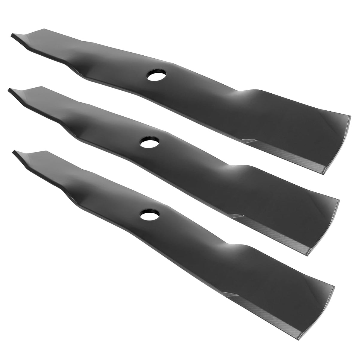 budrash M145476 3-pack blades on 48-inch deck close-up for precise mowing efficiency