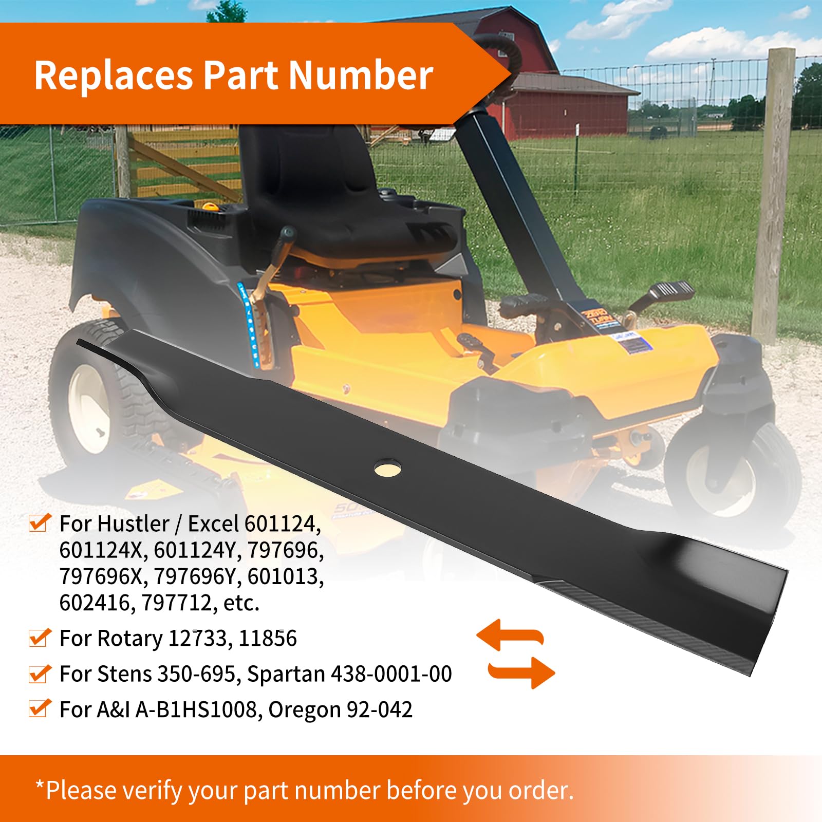 Budrash Super Z 54 blade 797712 for wide deck cutting.