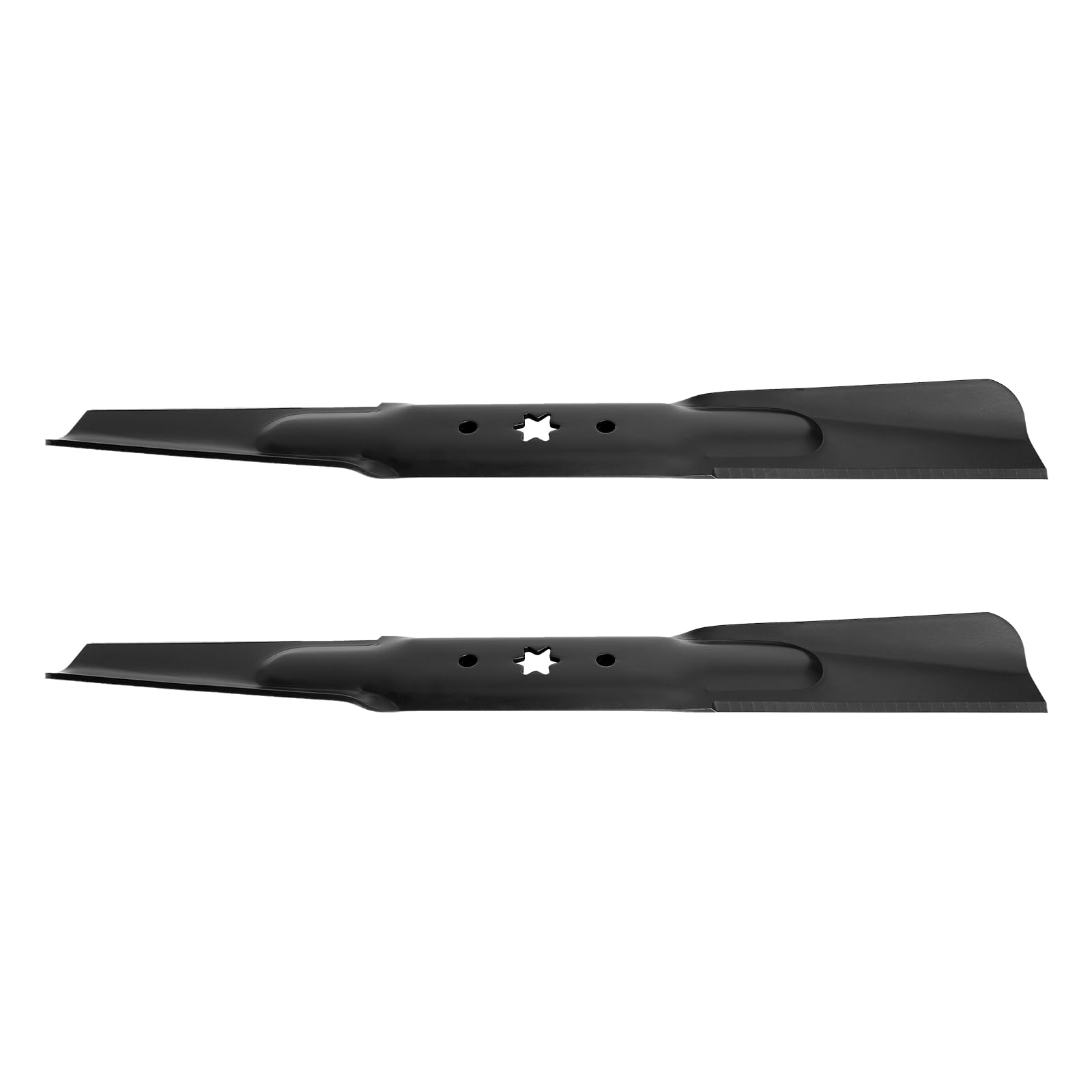 Budrash two-pack mower blades for quick swap and optimized cut quality.