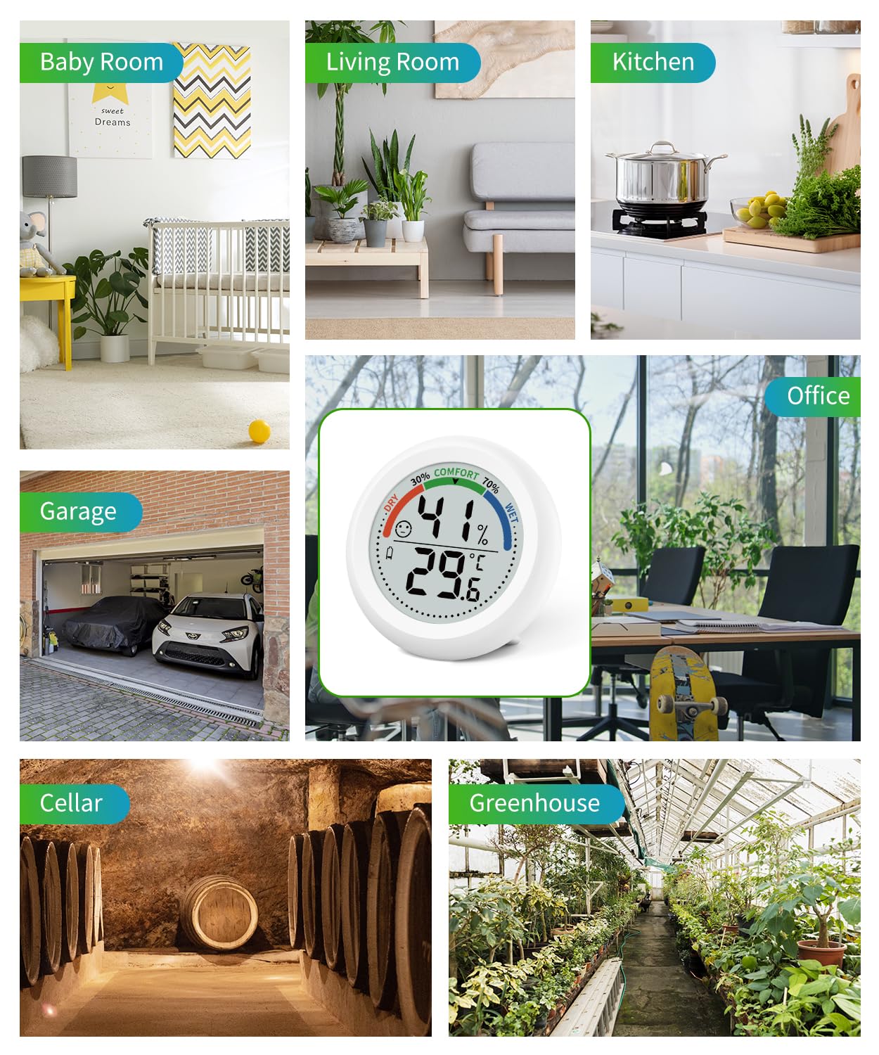 Budsom compact monitor supports wall mounting, hanging, or tabletop use in any space.