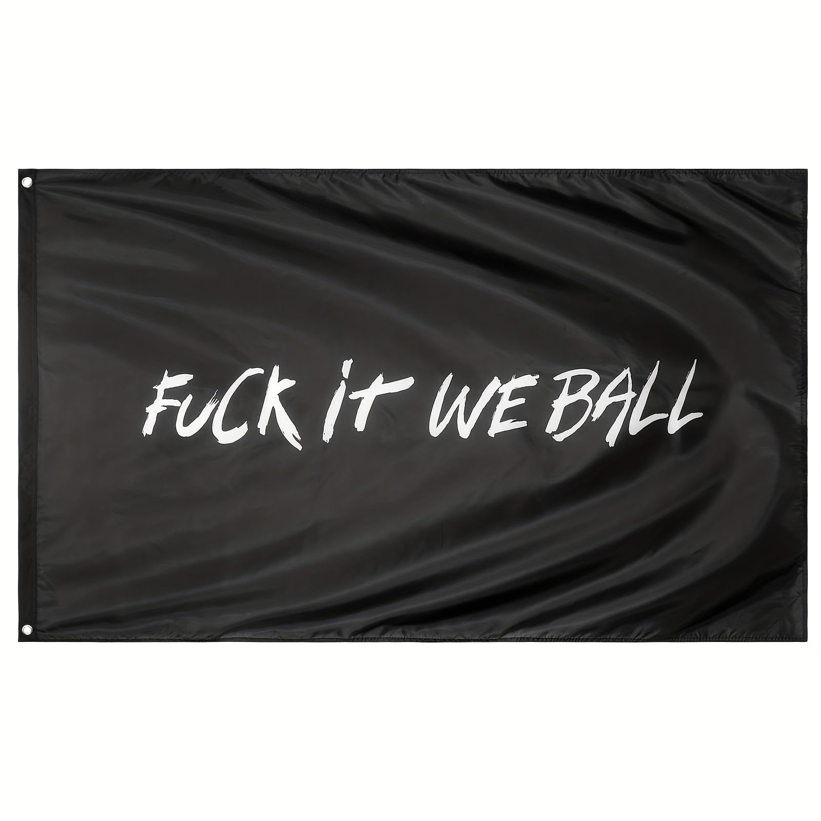 Buduidry Fuck It We Ball flag close-up showing vibrant fade-resistant color.