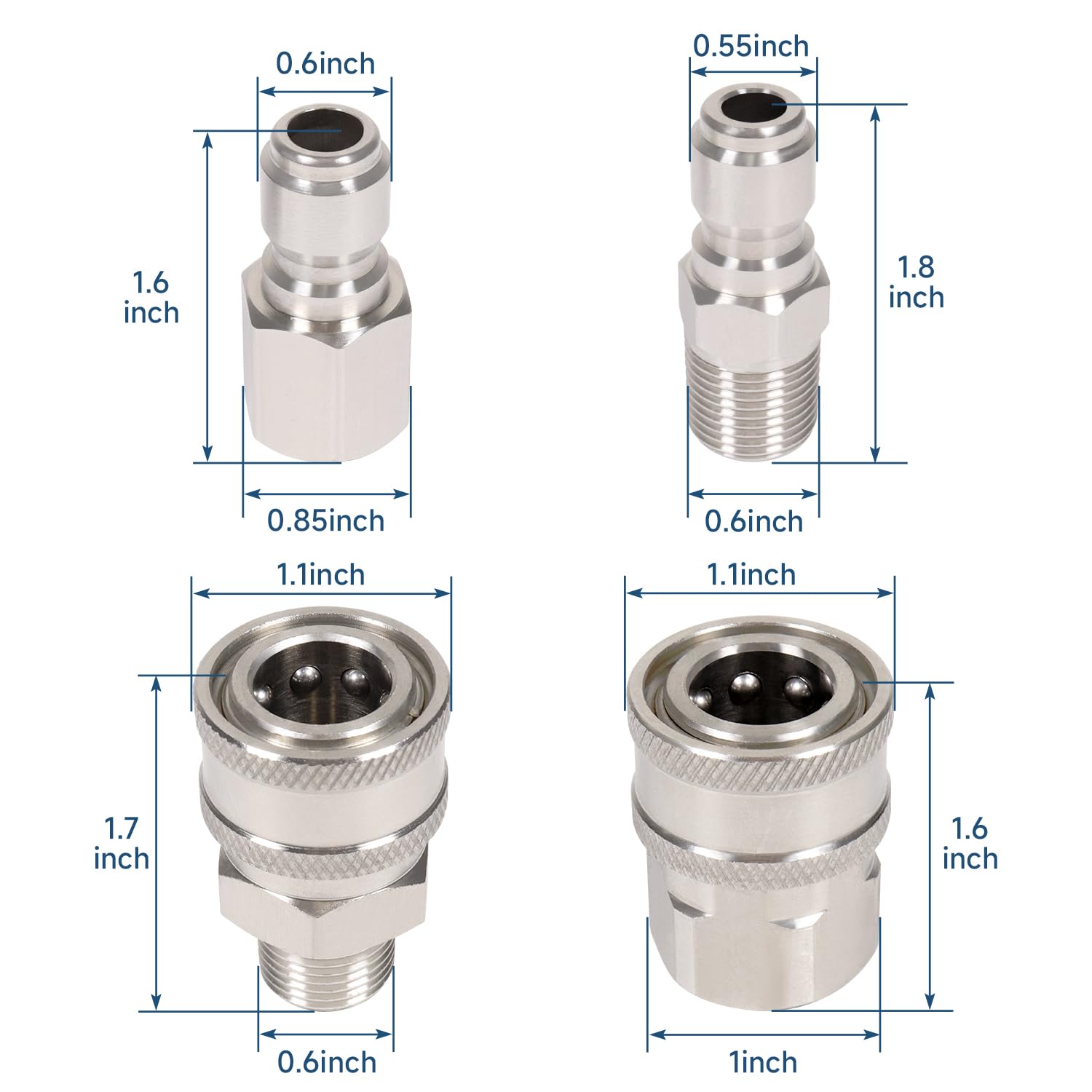 Bufeegua 38 NPT female to quick plug adapter for easy setup