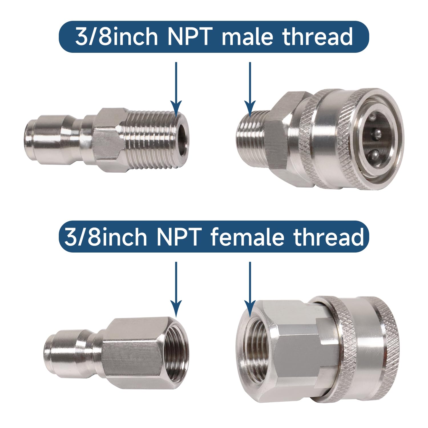 Bufeegua 38 NPT female to quick socket adapter simplifies connections