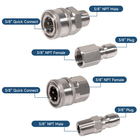 Bufeegua 38 NPT male to quick plug adapter for rapid tool changes