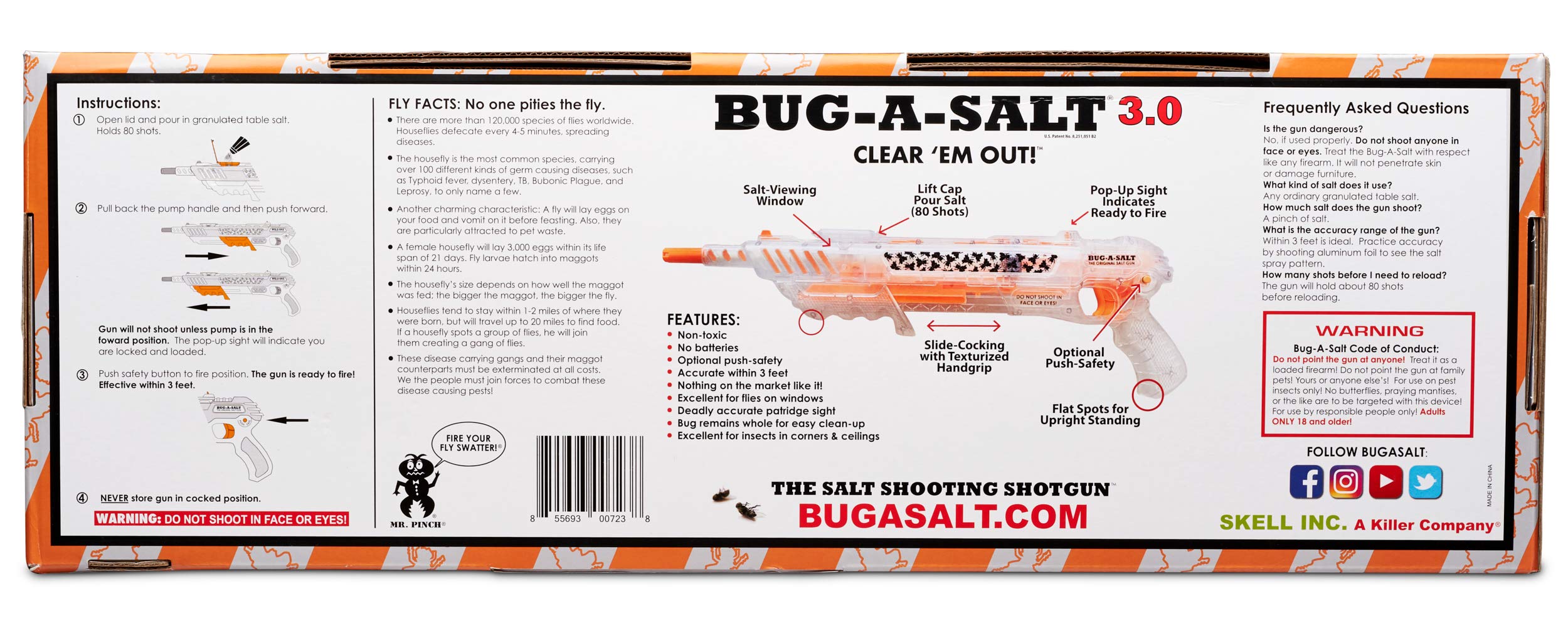 BUG-A-SALT Clear Em Out 3.0 suitable for soft-bodied insects like flies and mosquitos