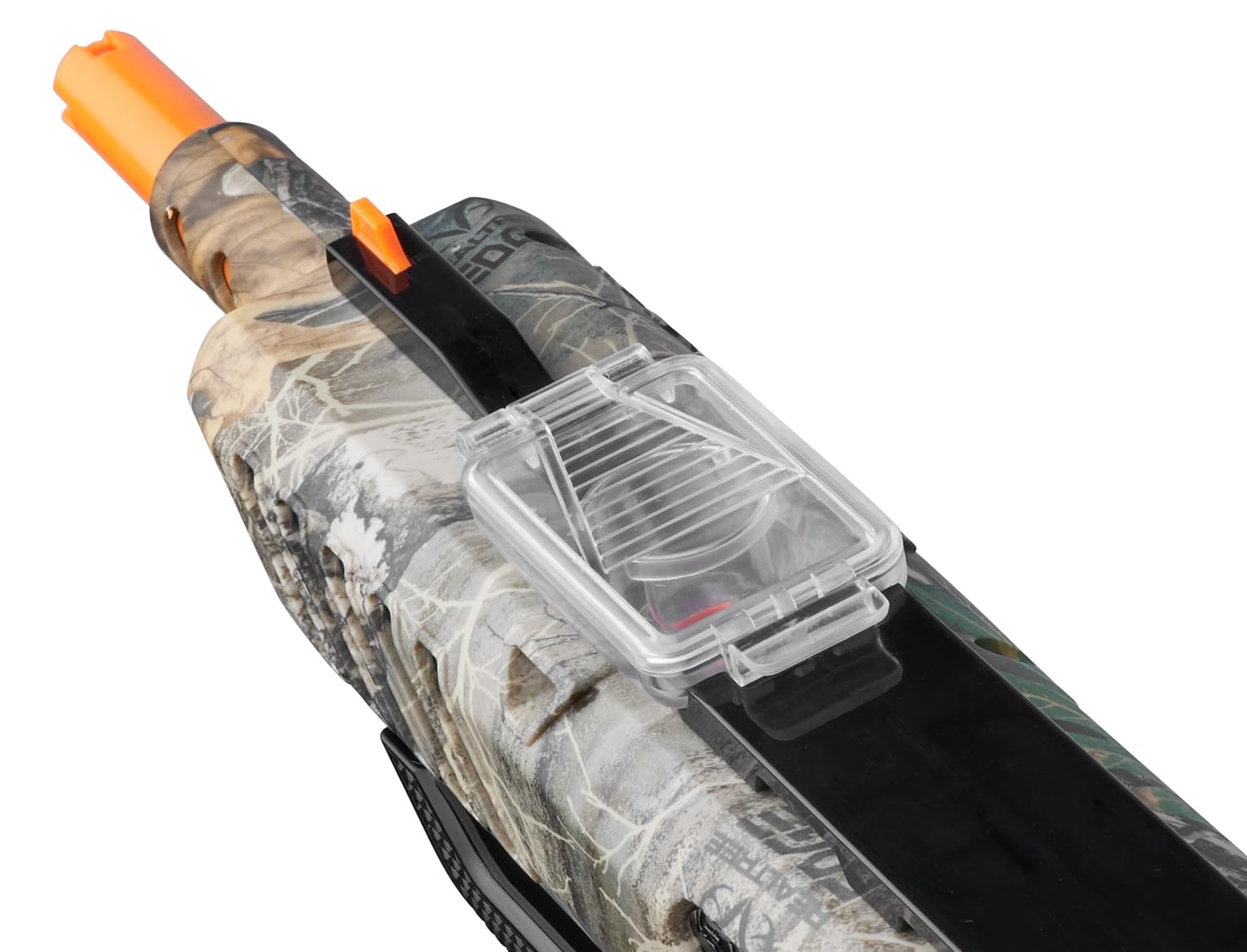 BUG-A-SALT Realtree Camo 3.0 with lifted barrel and partridge sight for precision blasting.