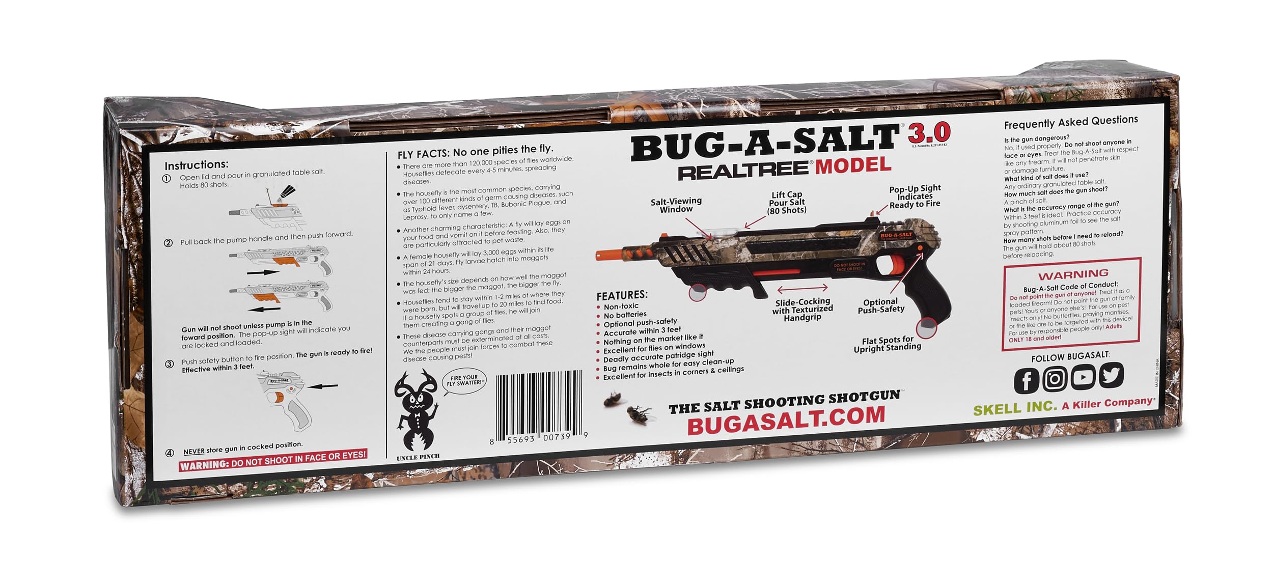 BUG-A-SALT Realtree Camo 3.0 ergonomic grip for steady handling outdoors.