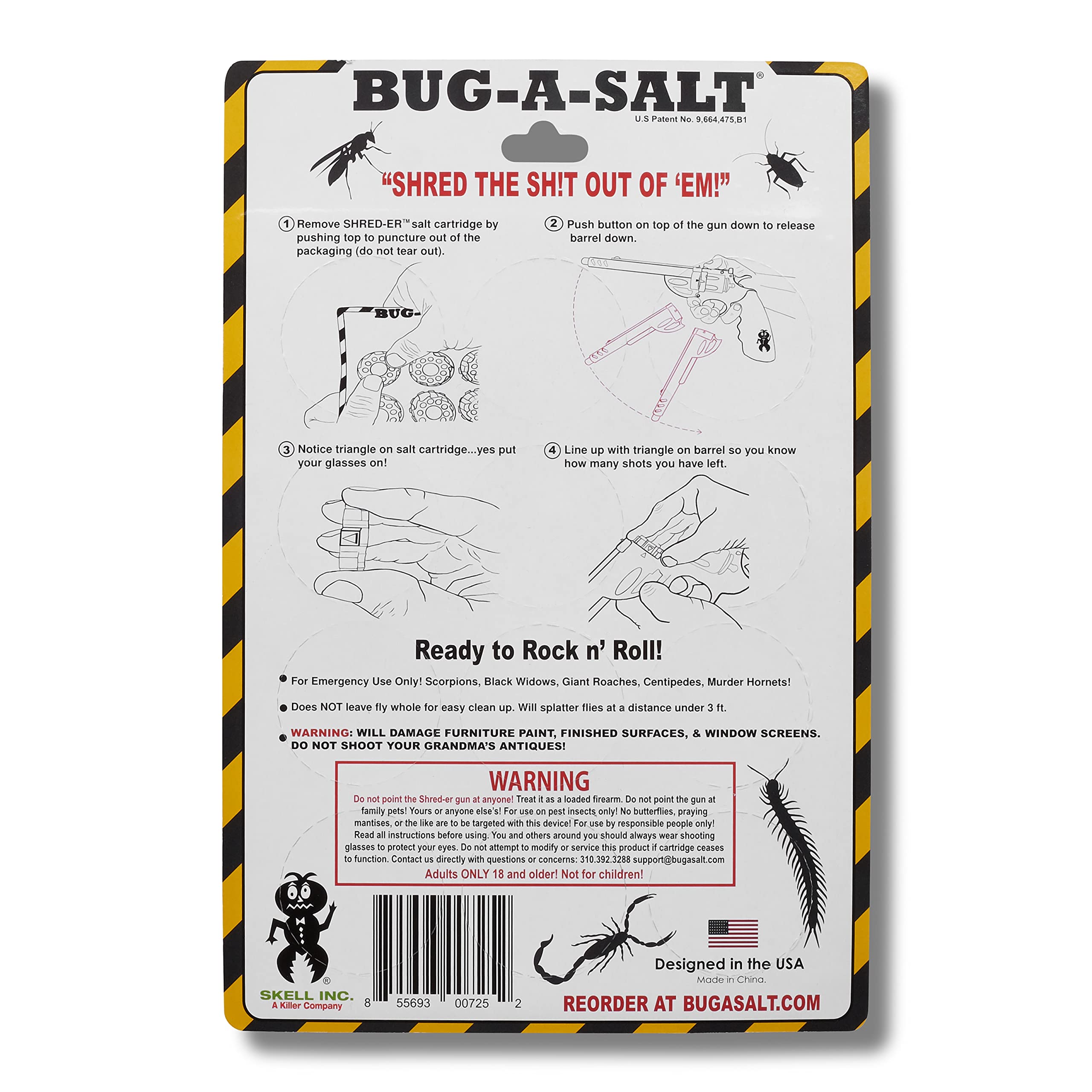 BUG-A-SALT Shred-ER cartridges closeup highlighting 12-unit quantity for pest control
