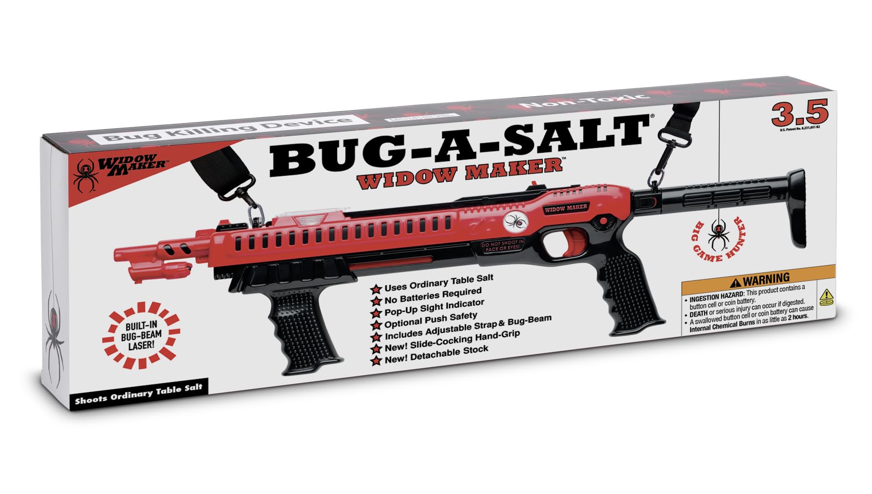 BUG-A-SALT Widow Maker cross bolt safety helps maintain control during use.