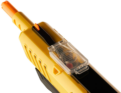 BUG-A-SALT Yellow 3.0 lifted barrel detail for precision at close range.