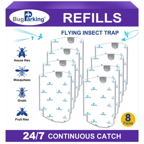 Bug Parking refill cartridge 8-pack for BP001, easy replacement and strong insect capture