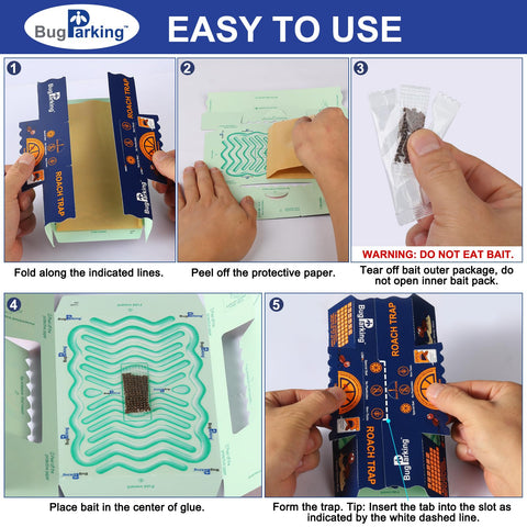 Bug Parking attraction pouch included to boost trap effectiveness in kitchens.