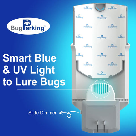 Bug Parking UV blue light attracts gnats and fruit flies without chemicals.