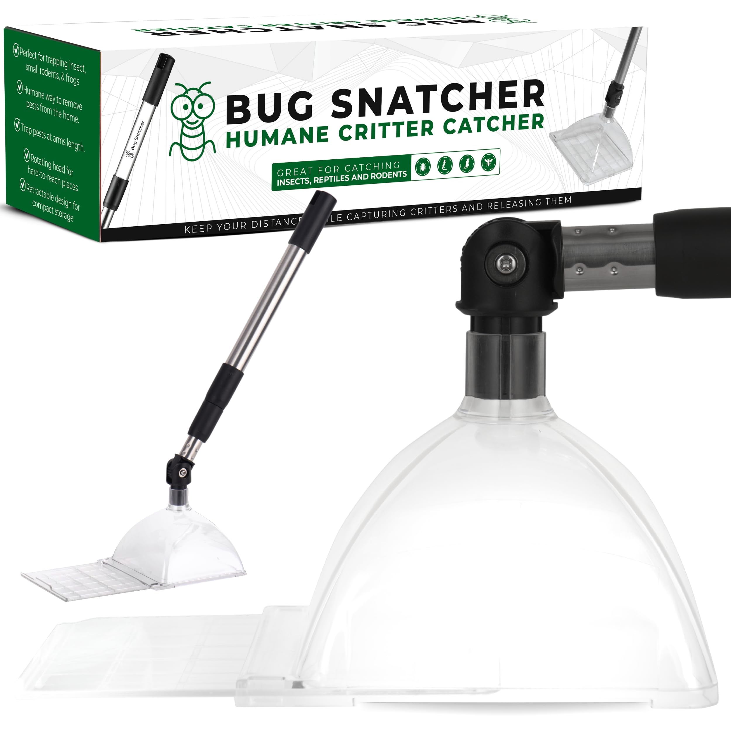 Bug Snatcher see-through trap container for safe bug relocation