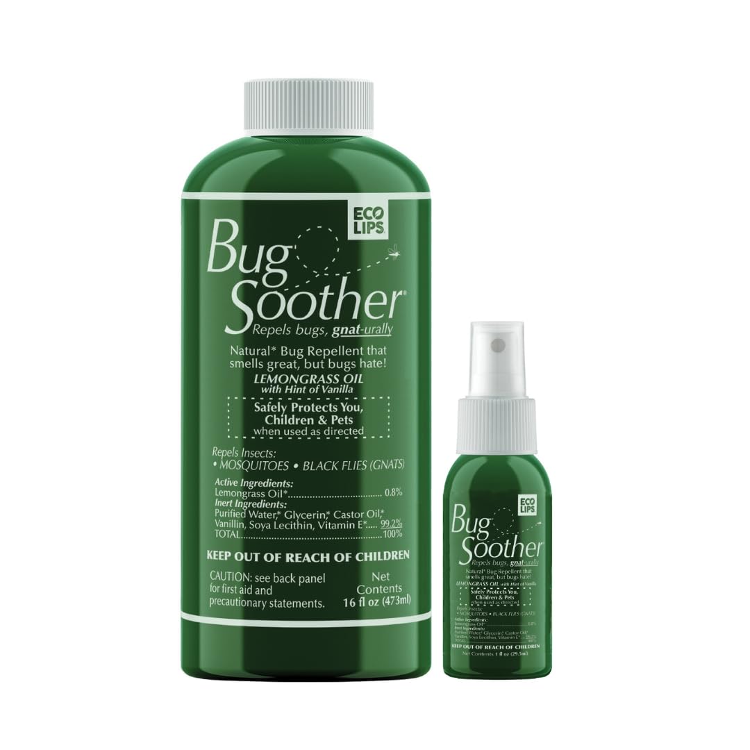Bug Soother natural insect repellent spray bottle protects you outdoors from gnats