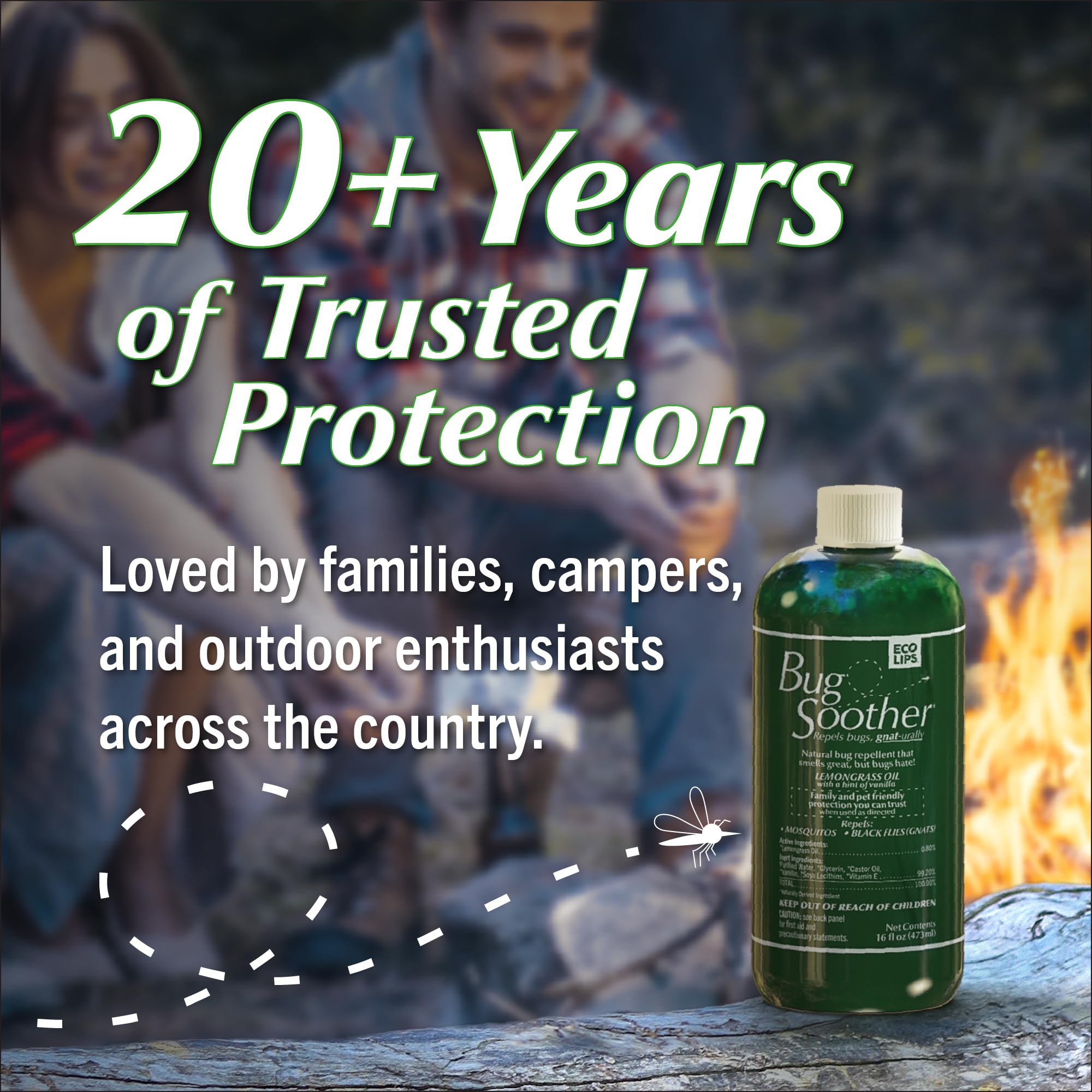 Bug Soother used during outdoor adventures like hiking and camping