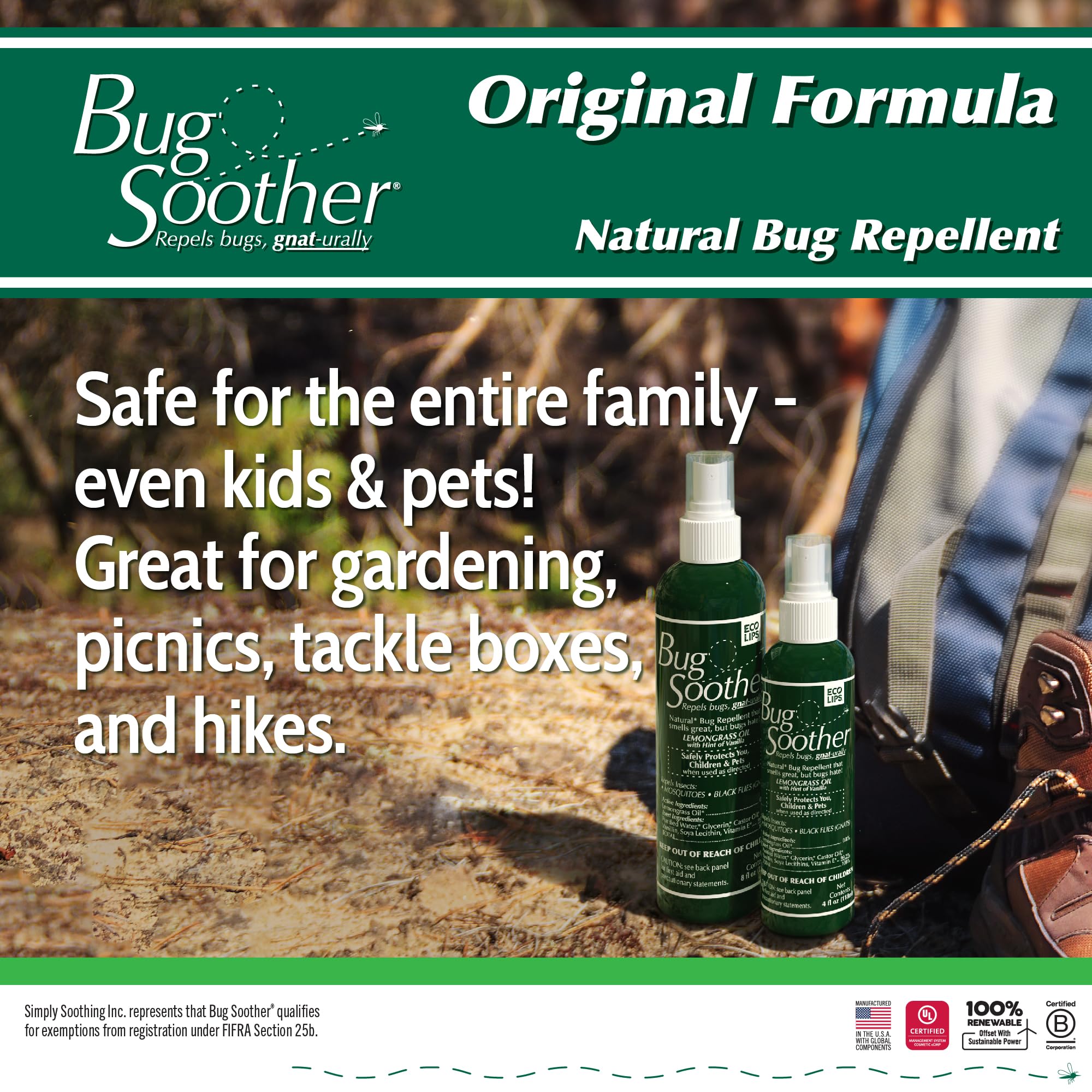 Bug Soother skin application rub-in close-up conveys easy, quick protection