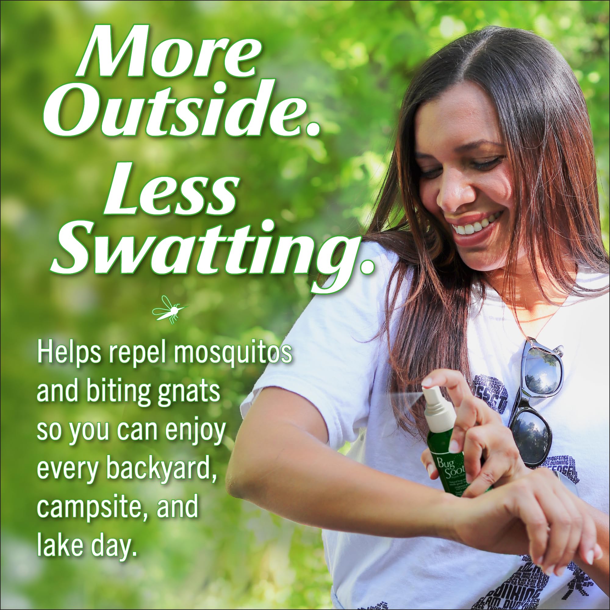 Bug Soother Spray used outdoors during camping for insect deterrence