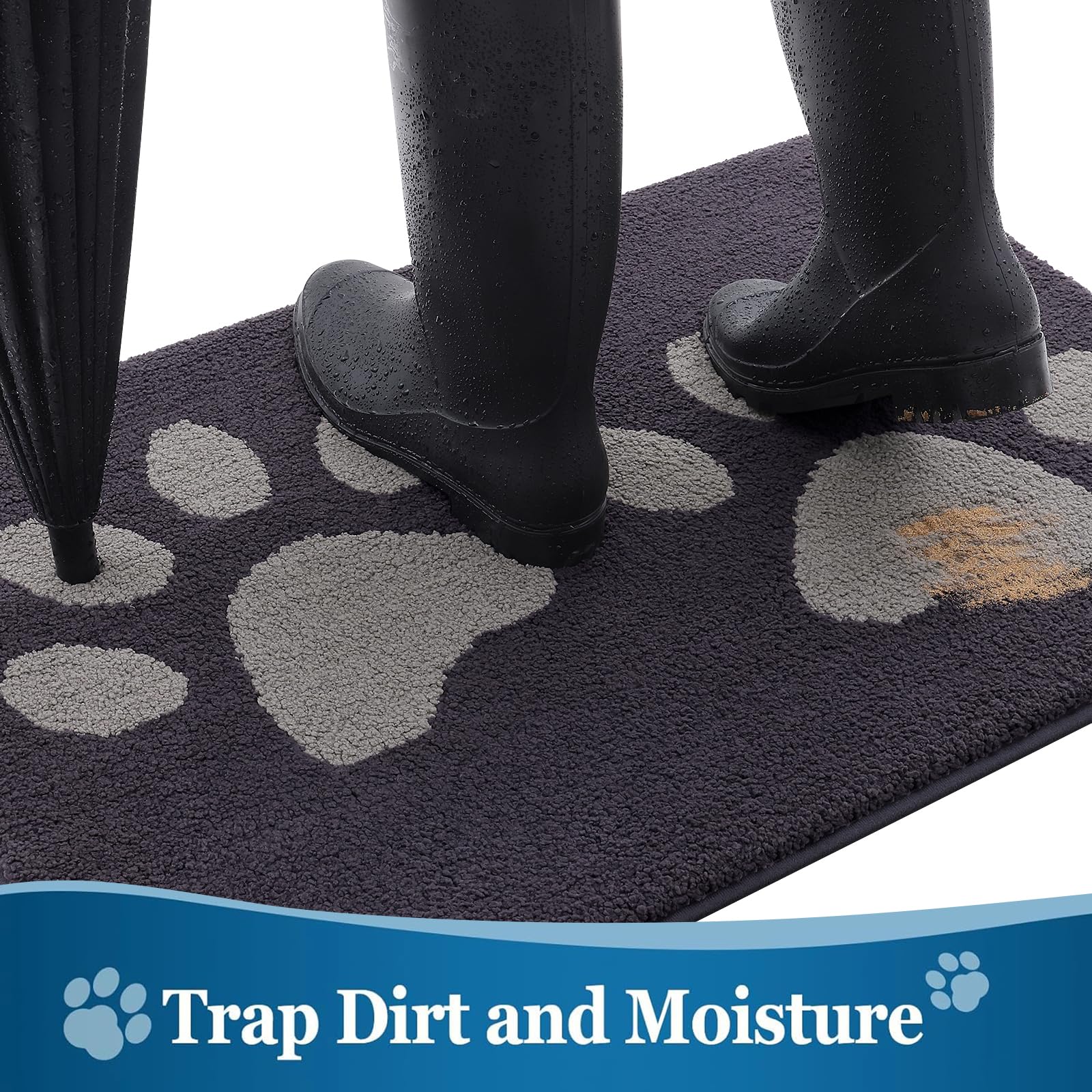 Buganda dirt-absorbent-trapper traps dirt and moisture at the threshold