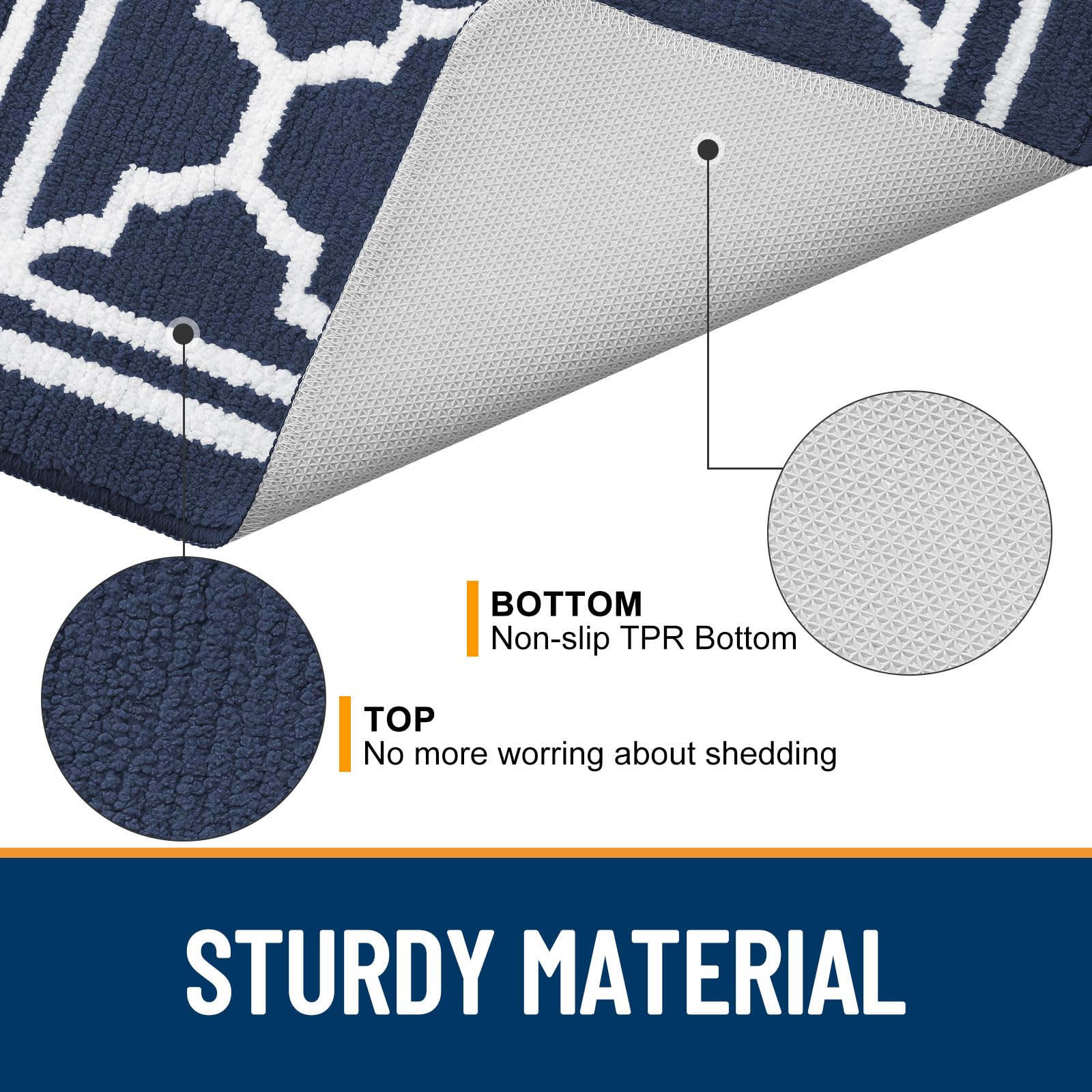 Buganda doormat with non-slip backing stays secure on dry floors