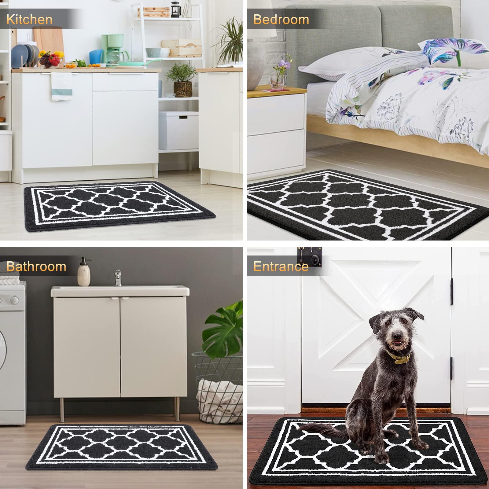 Buganda front-door black doormat enhances welcome area with durability.