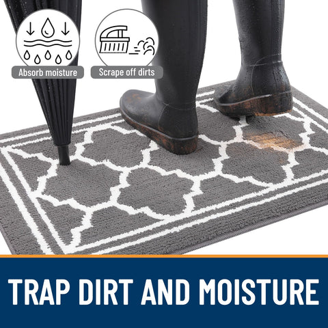 Buganda indoor door mat absorbs moisture to keep floors dry.