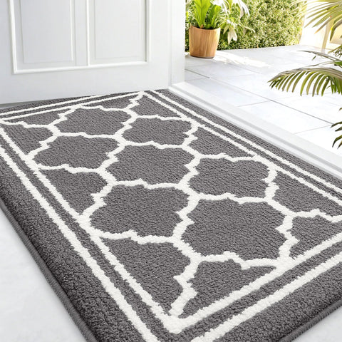 Buganda indoor door mat catches dirt at the entry for clean floors.