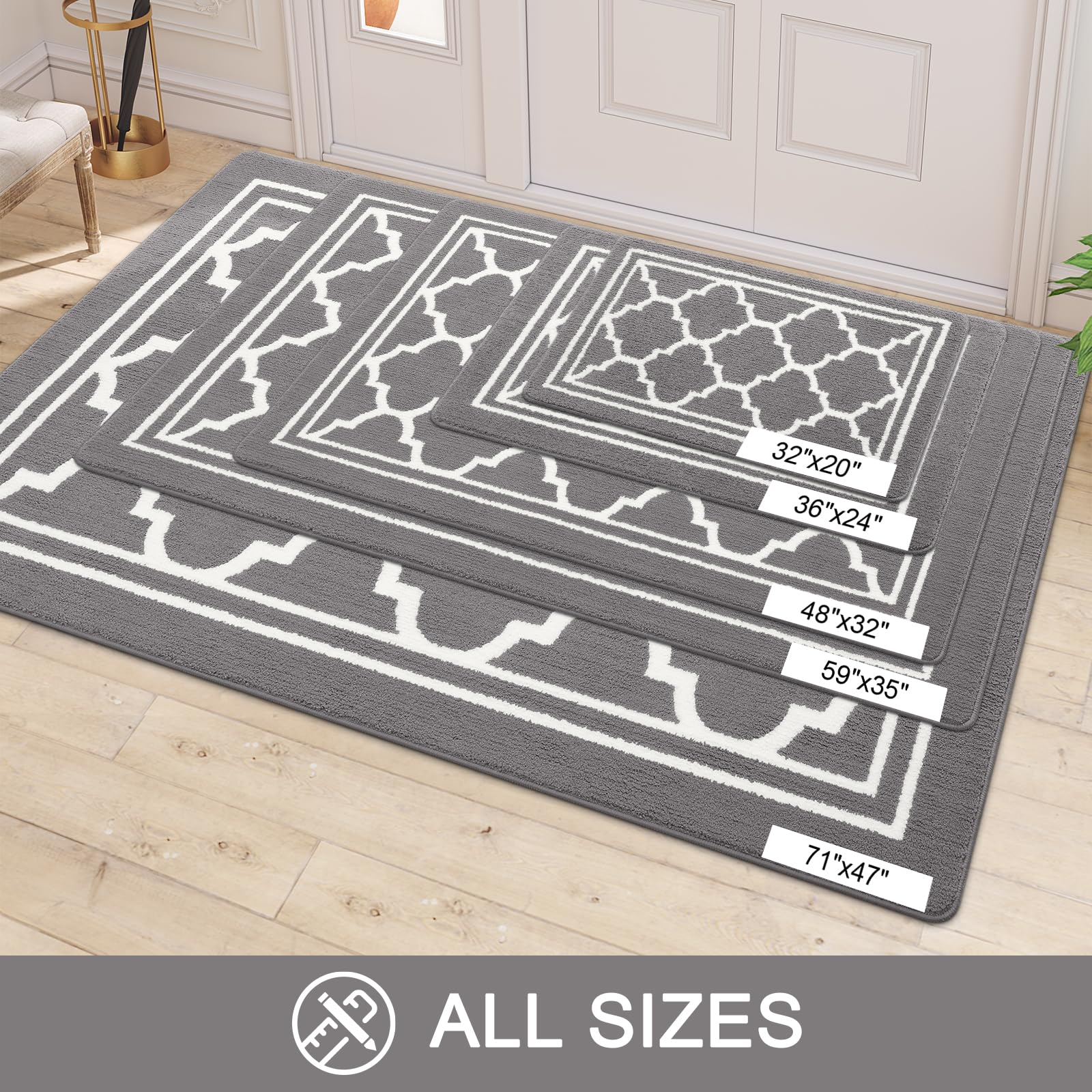 Buganda Indoor Door Mat fits entryways and stairs for everyday use.