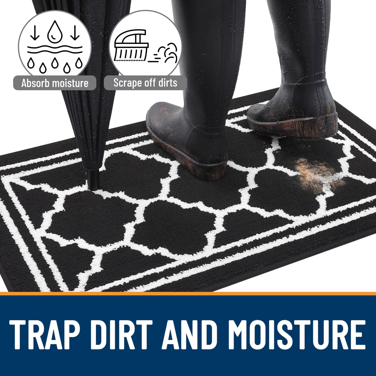 Buganda indoor doormat low-profile-04-inch design fits under doors smoothly.