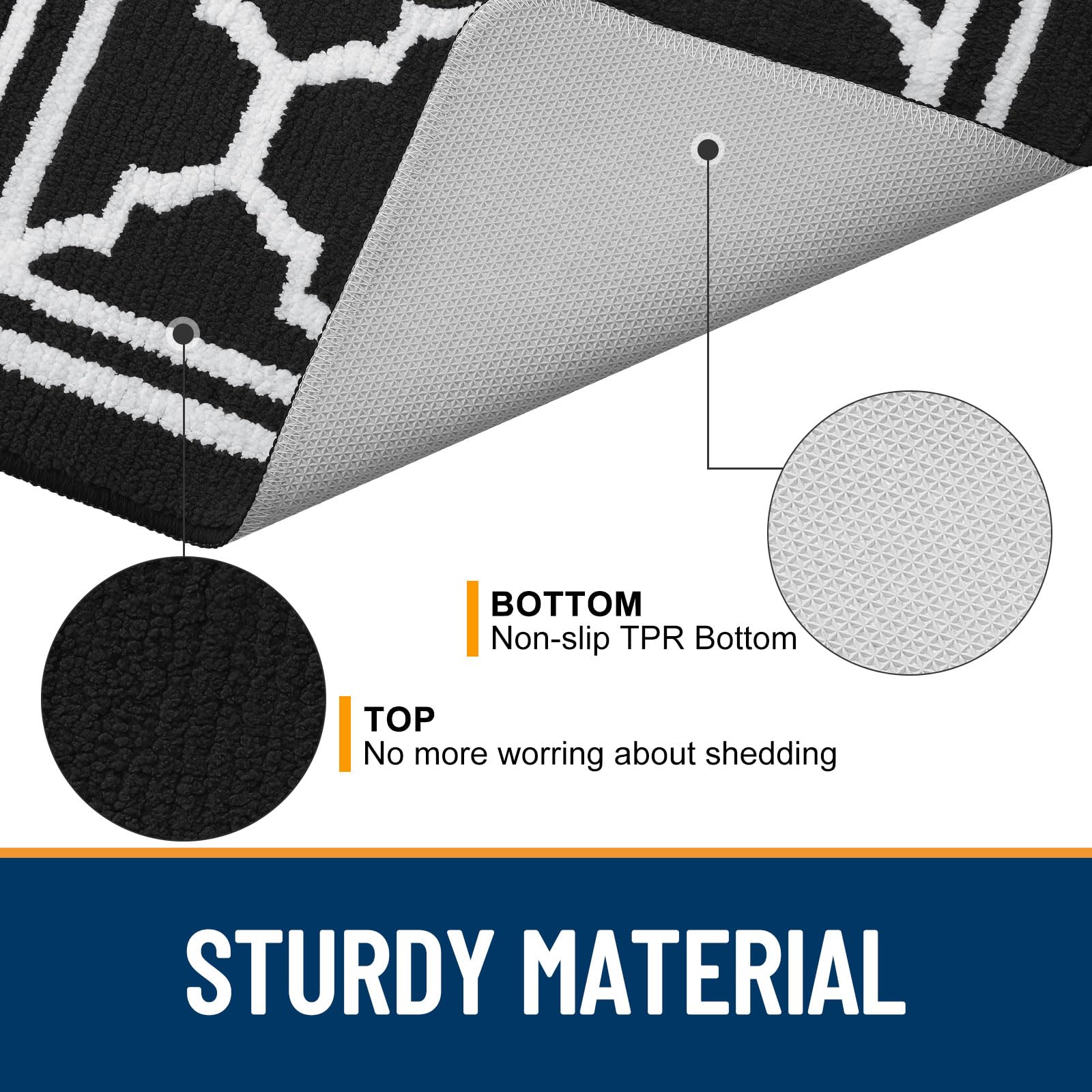 Buganda indoor doormat non-slip-back prevents slips on dry surfaces.