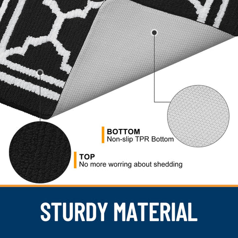 Buganda indoor doormat non-slip-back prevents slips on dry surfaces.