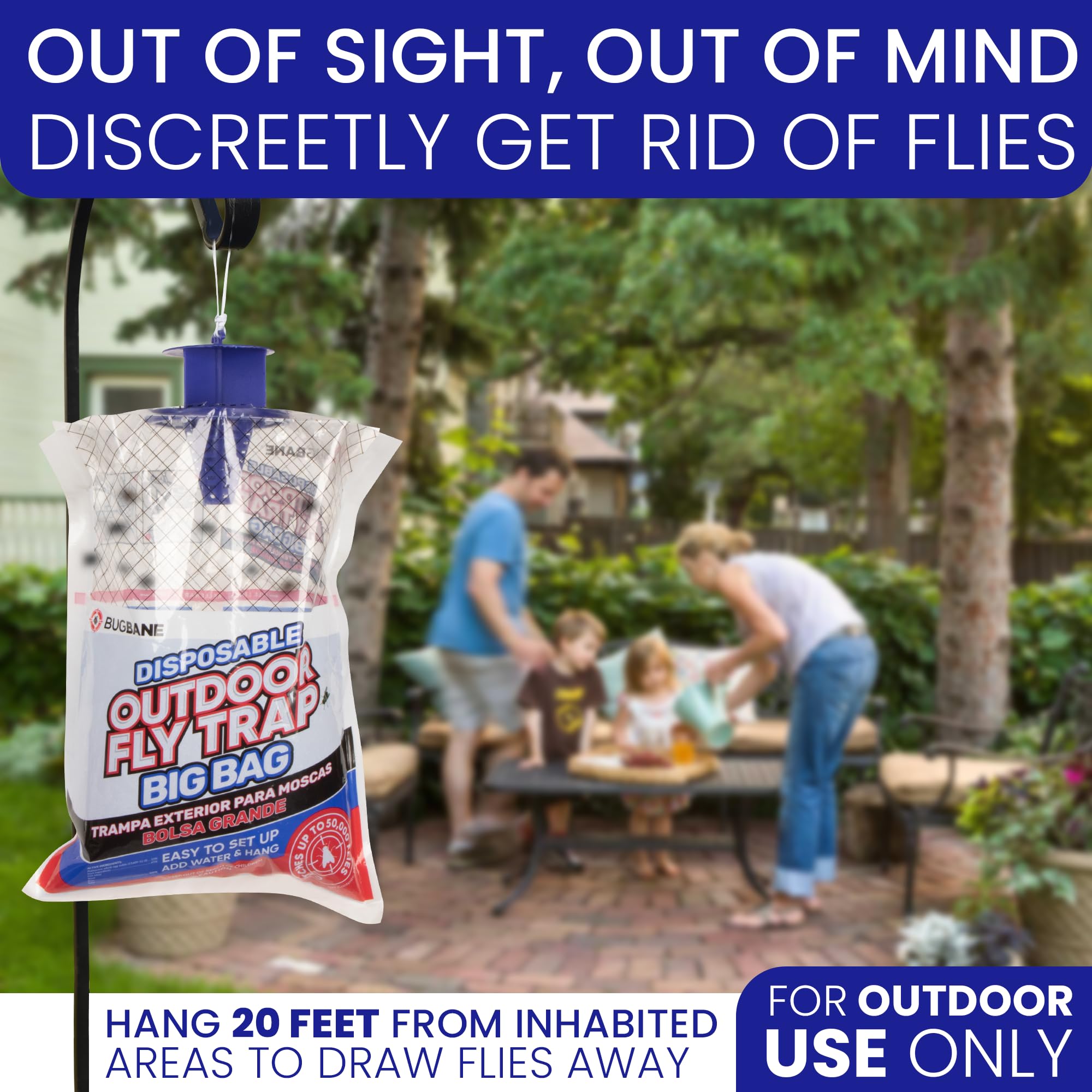 BugBane disposable fly bag enables simple outdoor disposal