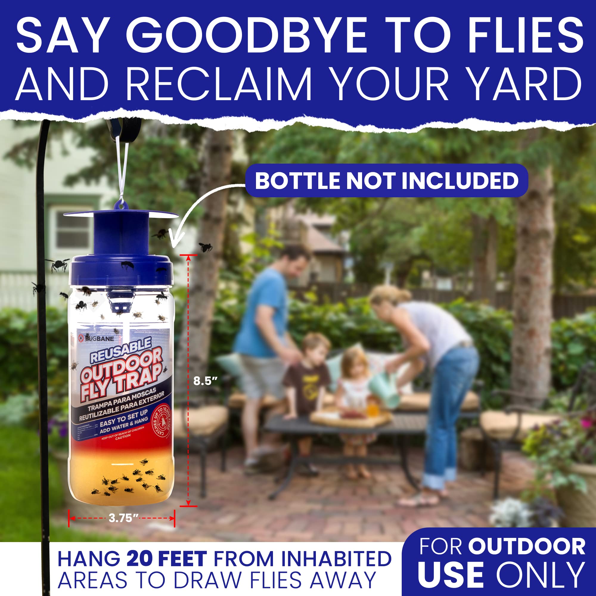 Dissolving granules releasing a fly-attracting scent for traps.