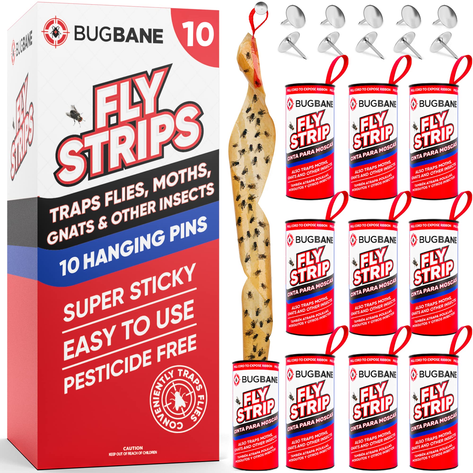 BugBane fly strips indoor sticky roll ready for fast indoor pest capture