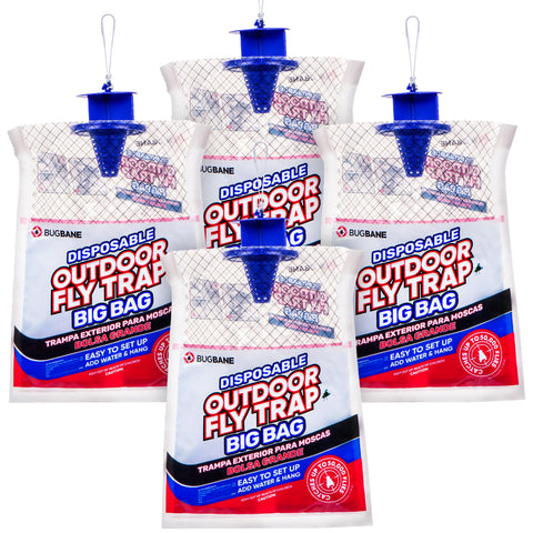 BugBane fly trap outdoor patio hanging bags draw flies away from home