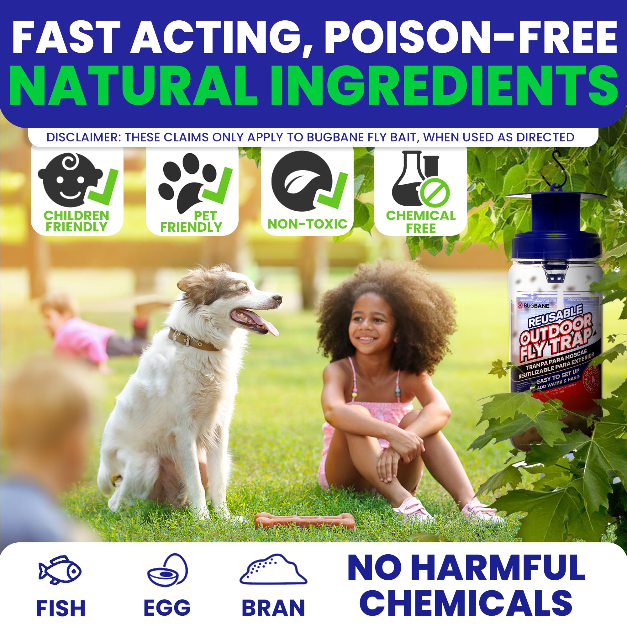 BugBane Fly Trap Outdoor water activation releases scent quickly for flies.