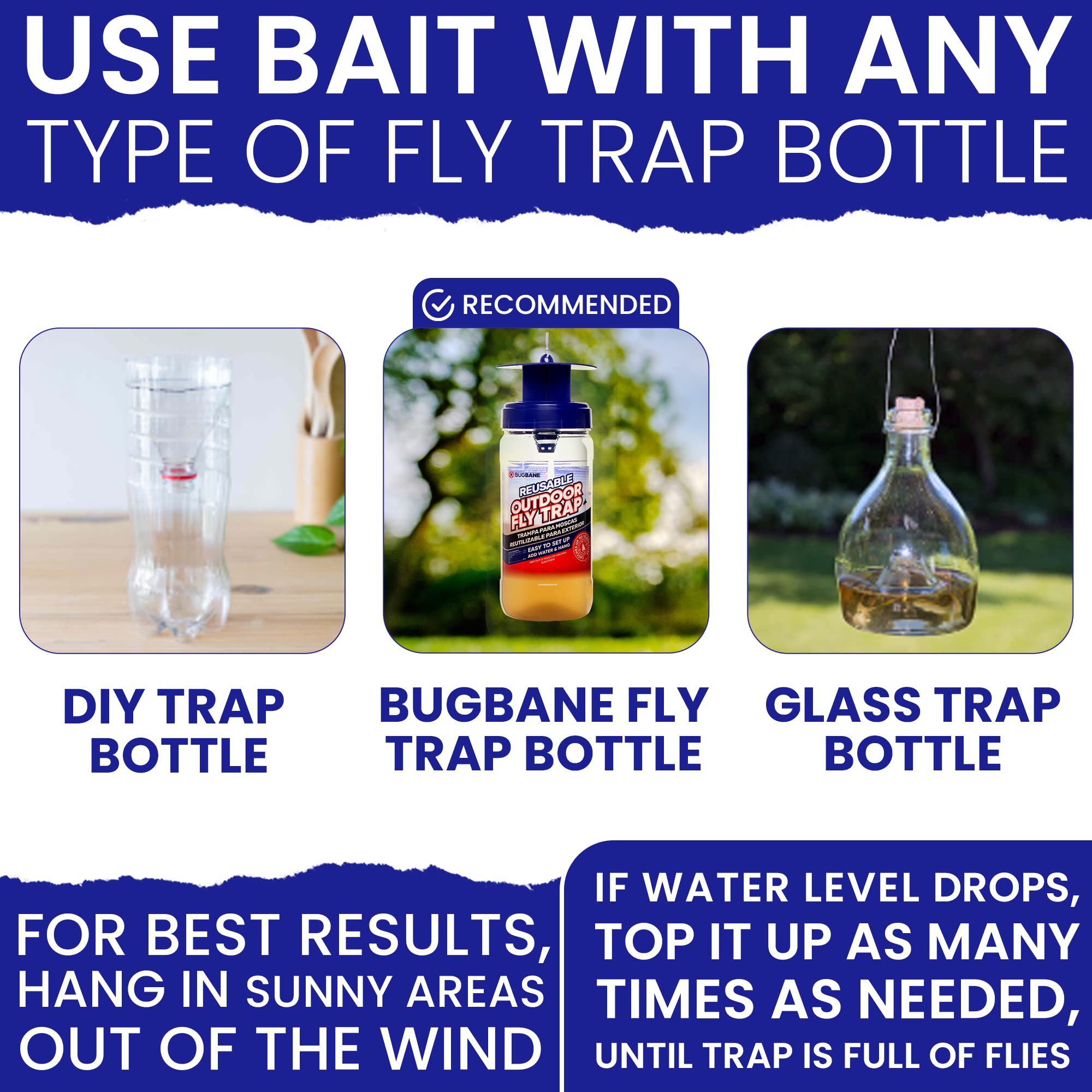 BugBane non-toxic bait ingredients including fish, egg, and bran.