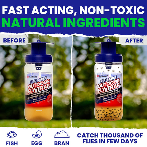 Simple setup of BugBane refills in seconds for outdoor traps.