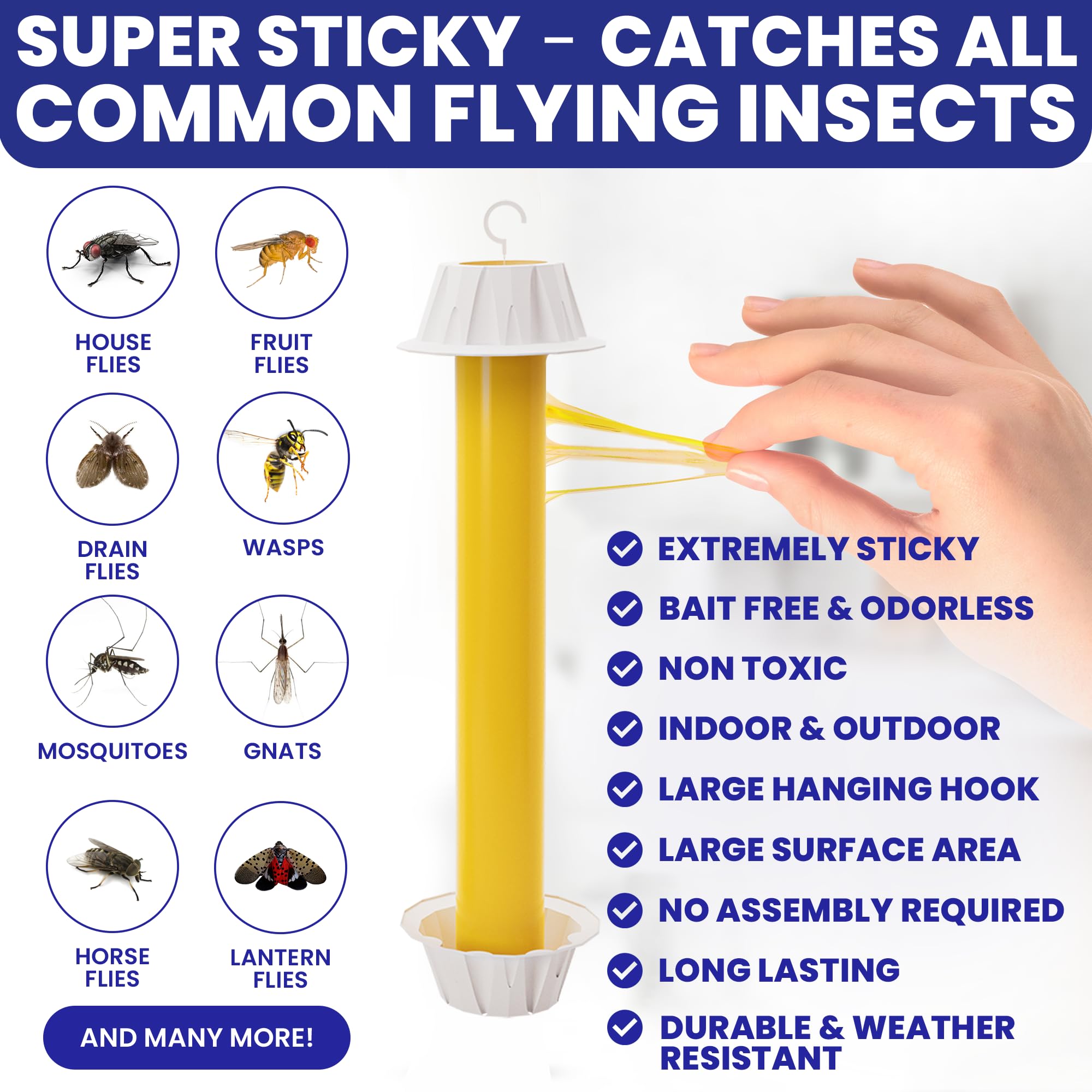 BugBane ultra-sticky fly trap captures a wide range of pests.