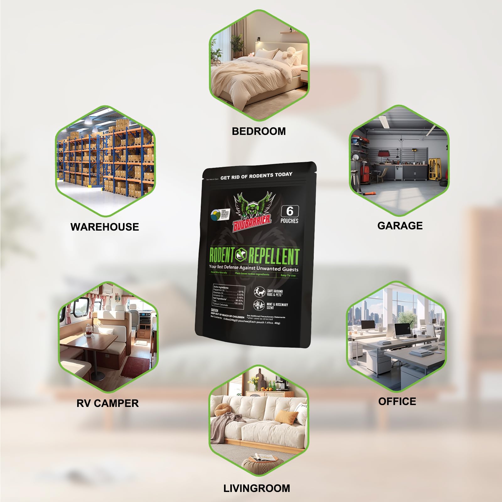 BugBarrier cabin or shed space demonstrates versatile indoor use.