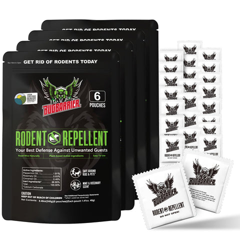 BugBarrier packaging and pouches show a ready-to-use deterrent for cars and spaces.